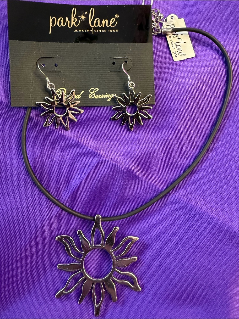 Park Lane SUNDANCE Necklace & Earrings Set Silver Sun Retired NWT